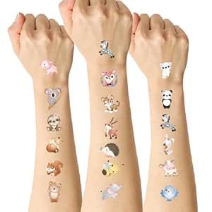219 Pcs Cute Animals Temporary Tattoos for Kids Girls Boys, Funny Animals Birthday Party Supplies for Party Favors Cosplay Party Decorations School Prizes Carnival Christma