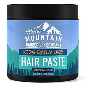 Rocky Mountain Barber Company Kids Hair Styling Paste for Boys - Large 4 oz Tub - Medium Hold Gel for All Hairstyles - Citrus Scent